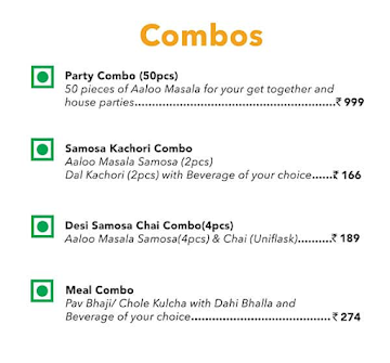 Samosa Singh menu 