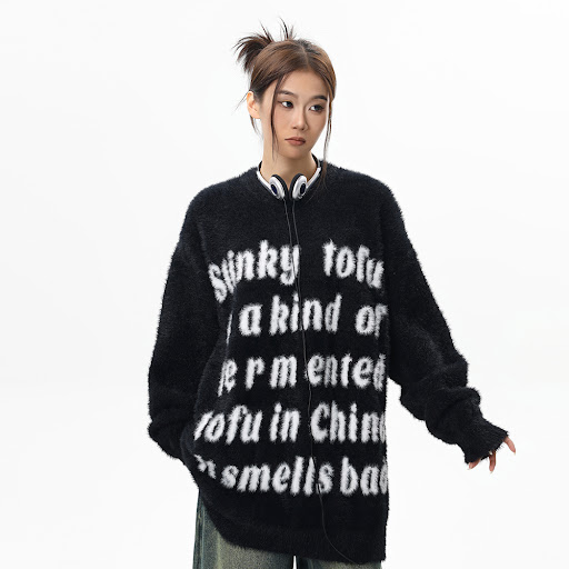 Title 13, Fleece-lined Thick Style Sweater Loose Casual L...