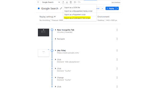 CodeceptJS Chrome Recorder