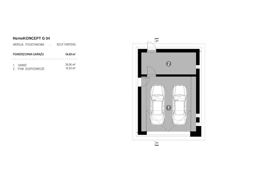 Koncept G4 - Rzut garażu