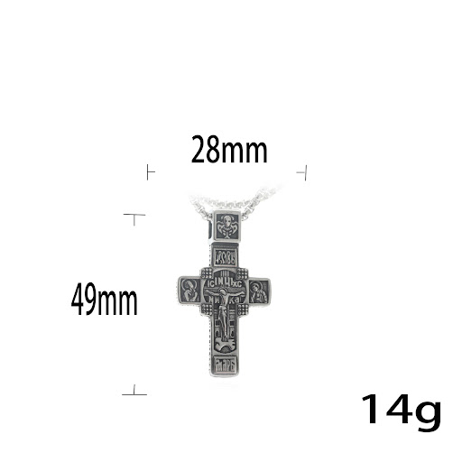 Title 15, Collier Croix Homme Rétro Acier Titane Pendenti...