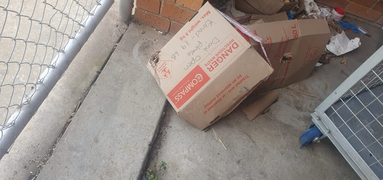 Uitenhage Provincial Hospital staff say about 20 boxes of Covid-19 waste have been lying around the facility.