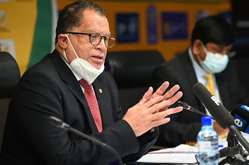 Safa president Danny Jordaan during a press conference at Safa House in Johannesburg on October 2 2021.