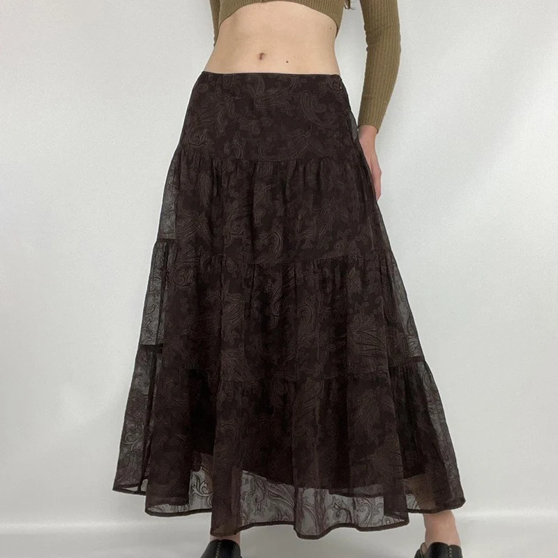 Retro Paisley print rok voor dames lage taille vintage look, perfect voor casual outfits en zomerse looks, comfortabel en stijlvol, bestel nu!