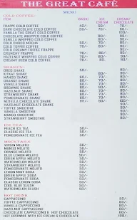 The Great Cafe menu 1