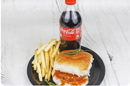 Crispy Vada Pav With Fries And Coke [250 Ml]