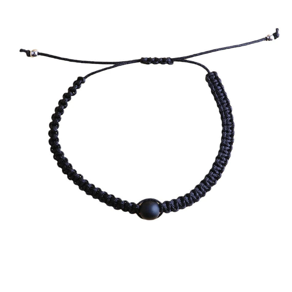 Bracelet Simple Personnalisé avec Sangle de Transport, Turquoise Blanc Noir Givré, un accessoire pratique et élégant pour un look quotidien.