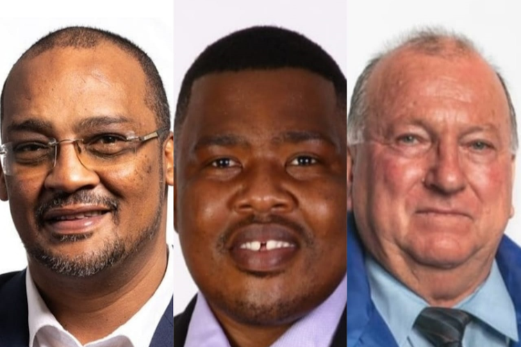 DA Eastern Cape mayoral candidates, from left, Horatio Hendricks (Kouga municipality), Monde Desha (Inxuba Yethemba municipality) and Ewald Loock (Dr Beyers Naude municipality)