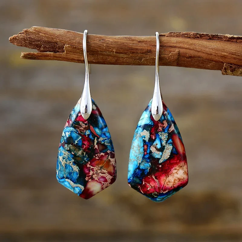 Title 2, Aretes Étnicos Chapados en Oro para Mujer con P...