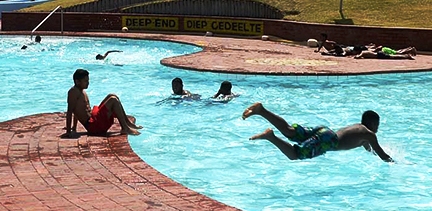 One of the 13 municipal swimming pools the city of Cape Town has opened this summer.