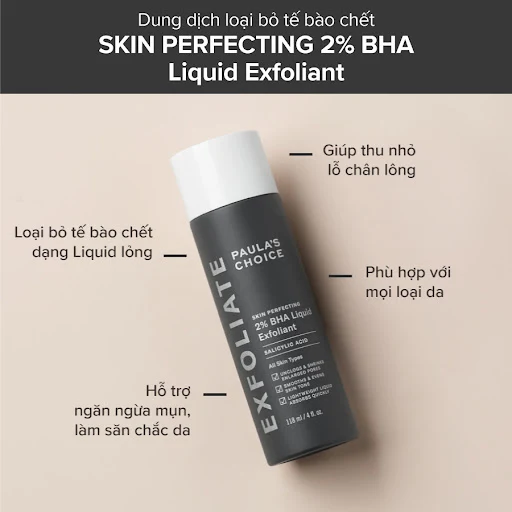 Dung dịch loại bỏ tế bào chết Paula's Choice Skin Perfecting 2% BHA Liquid Exfoliant 118ml