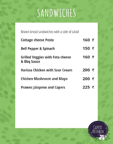 Capers Kitchen menu 