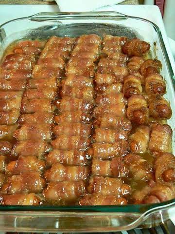 Bacon wrapped little smokies