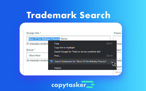 Trademark search Print on Demand - Copytasker