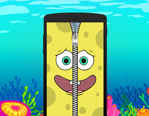 Sponge Boy Zipper Lock Screen