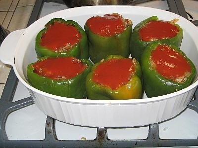 Easy way to make stuffed bell pepper. Time saver after work.