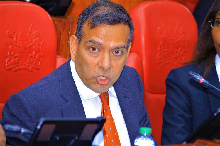 Advocate Karim Anjarwalla when he appeared before Joint committee of Communication and finance in parliament during the investigation of the Telkom Kenya buyback on April.19th.2023