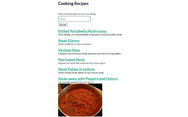 Cooking Recipes chrome extension