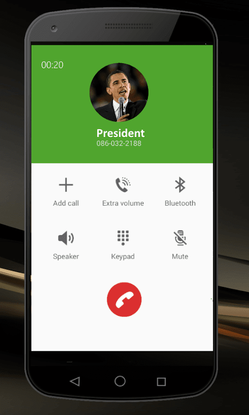 Android application Fake Call Prank screenshort