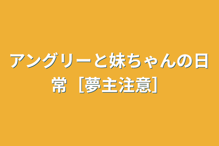 「アングリーと妹ちゃんの日常［夢主注意］」のメインビジュアル