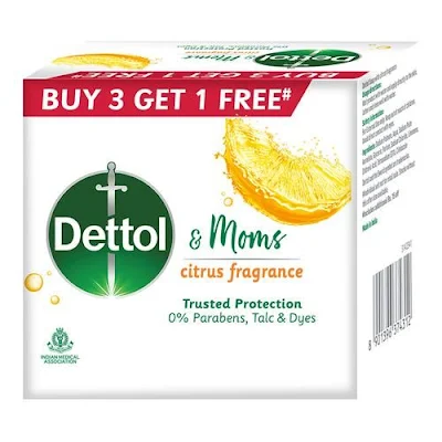 Dettol & Moms Citrus Fragrance Soap - 4*75 gm