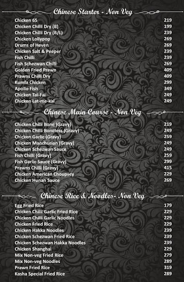 Kasha Multi Cuisine Restaurant menu 