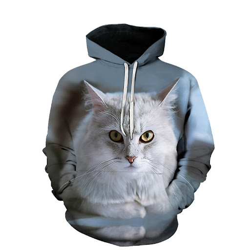 Title 6, Star Couple Cat 3D Sweater Casual Round Neck Ho...