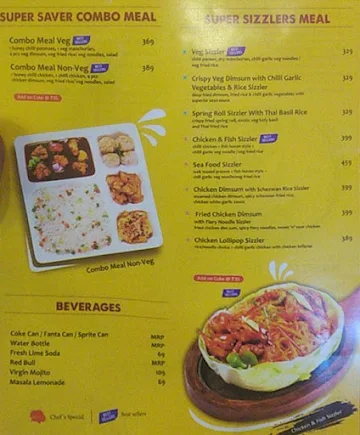 Asia Seven Express menu 