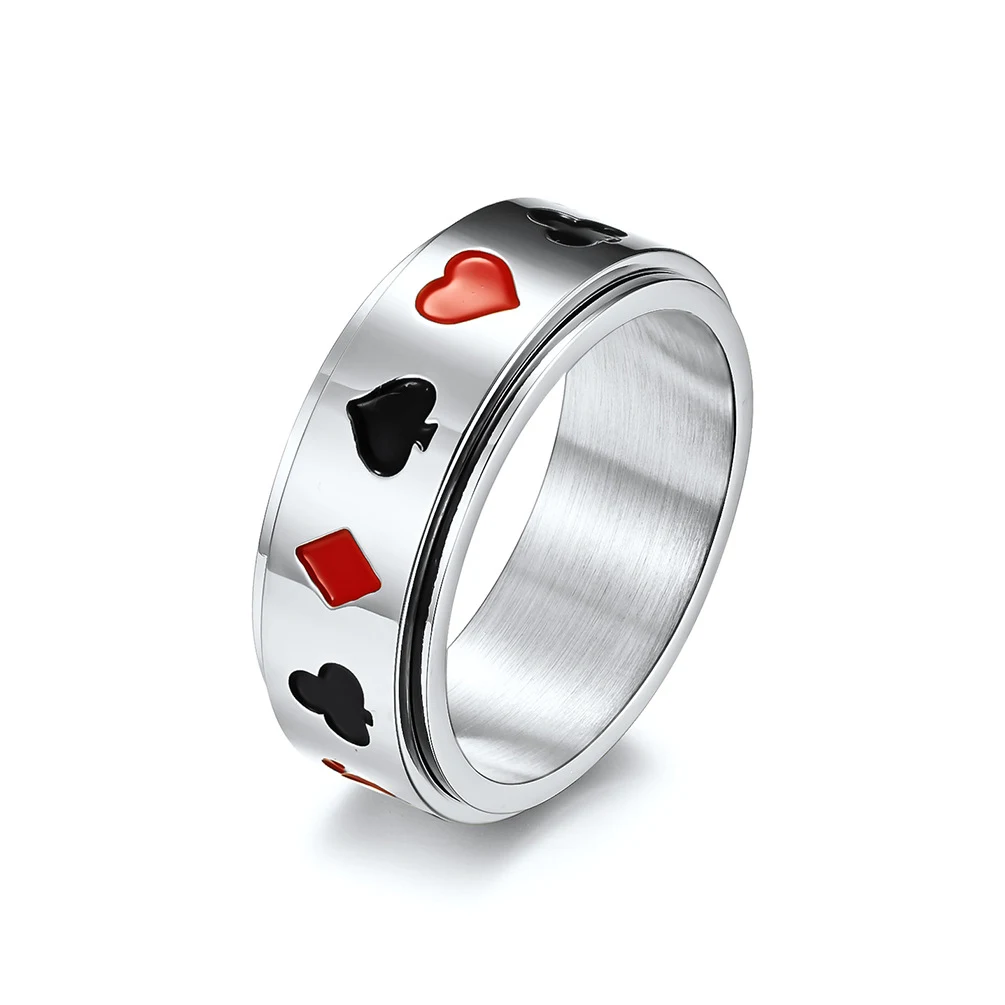 Title 6, Bague Carrée Spade Red Peach Plum pour un style...
