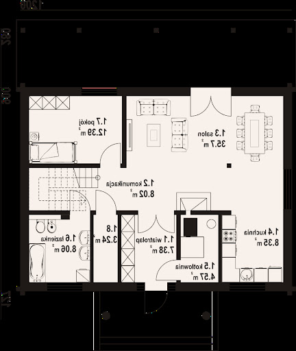 Chmielniki małe dw 71 - Rzut parteru