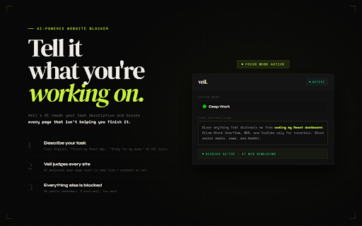 Veil – The Intelligent Website Blocker screenshot 1