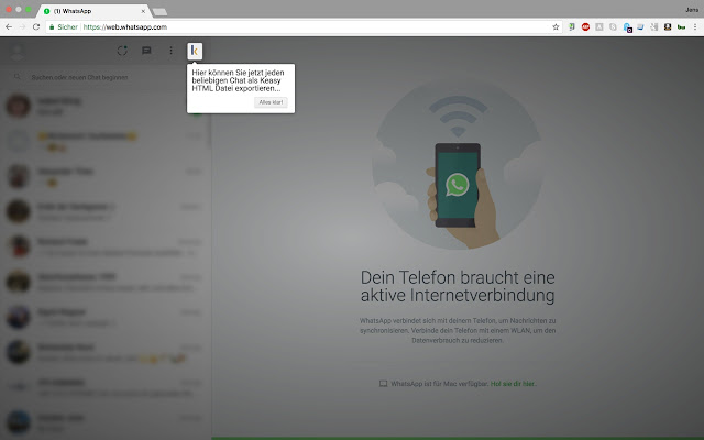 WhatsApp Erweiterung für Keasy