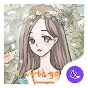 Cute Girl Kawaii Deer - APUS Launcher Theme  Icon