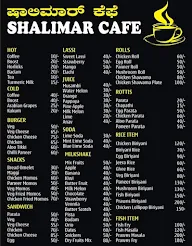 Shalimar cafe menu 1