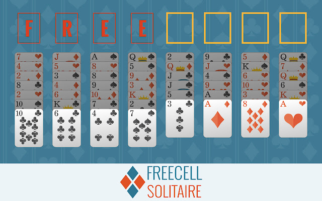 Freecell Solitaire Blue - Online Žaidimas