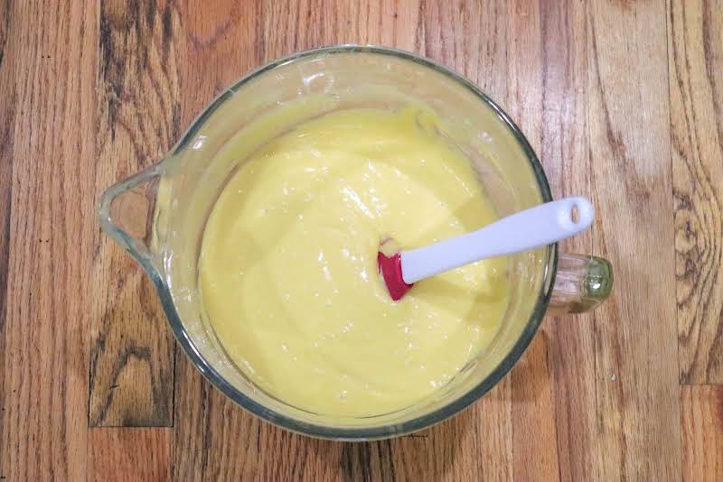 Cake Batter Ingredients In A Mixing Bowl.