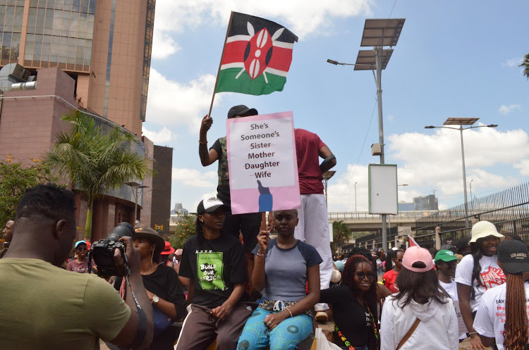 Protesters in Nairobi were critical of the government, which they believe has failed to protect women