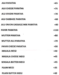 Govind Paratha House. menu 1