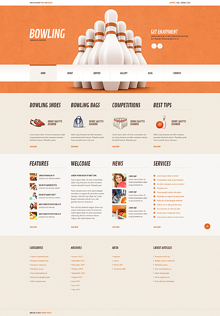 Bowling Responsive WordPress Theme