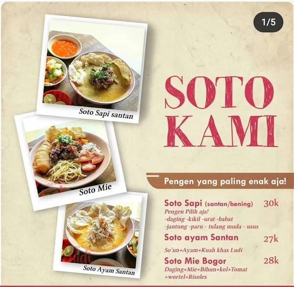 Aneka Soto Ludi menu 