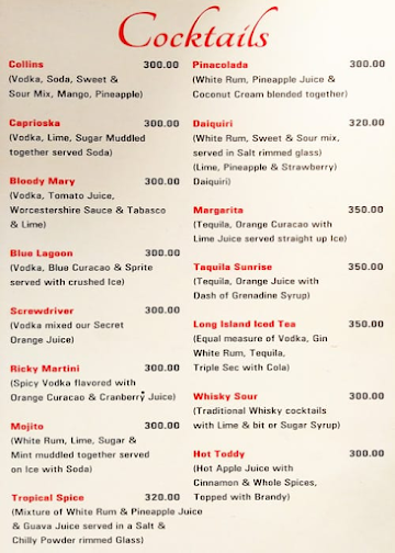 Hotel Rajyog Garden menu 