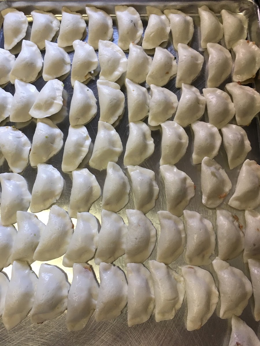 Home made GF pork dumplings