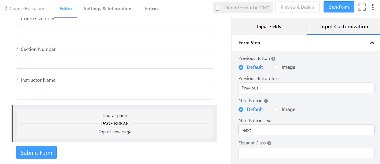 Input Fields to Create Survey Forms- Fluent Forms 