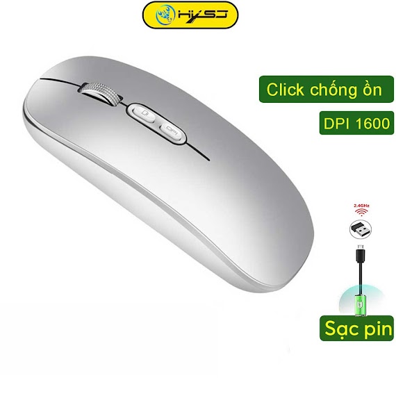 Chuột Không Dây Hxsj M103 Wireless Tự Sạc Pin Siêu Mỏng Không Gây Tiếng Ồn Chuyên Dùng Cho Máy Tính, Pc, Laptop, Tivi