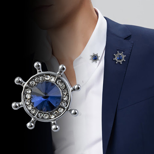 Title 2, Mini Style Navy Small Anchor Rudder Collar Pin ...