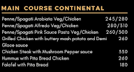 MRA Continental Kitchen menu 2