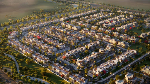Aerial view of modern residential neighborhood in this luxury house for sale in Dubai ($1,279,783 - 372 m²)