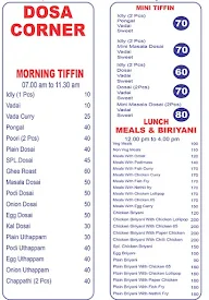 Dosa Corner menu 1