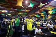 Delegates react to the announcement of the top seven at the 55th ANC national elective conference at Nasrec Expo Centre in Johannesburg on December 19 2022.