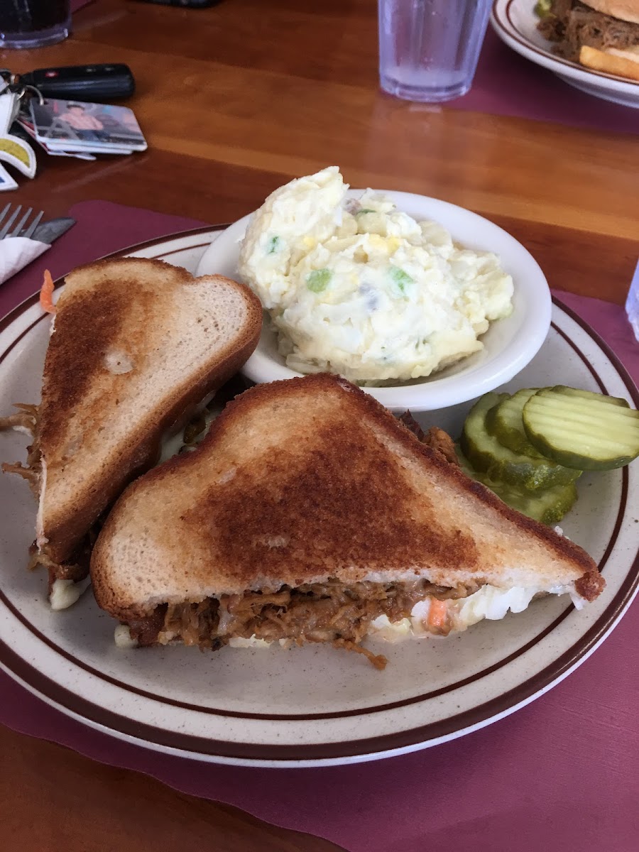 Gluten free BBQ Rueben with coleslaw...so yummy!